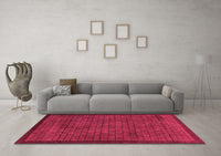 Machine Washable Abstract Pink Modern Rug, wshabs5575pnk