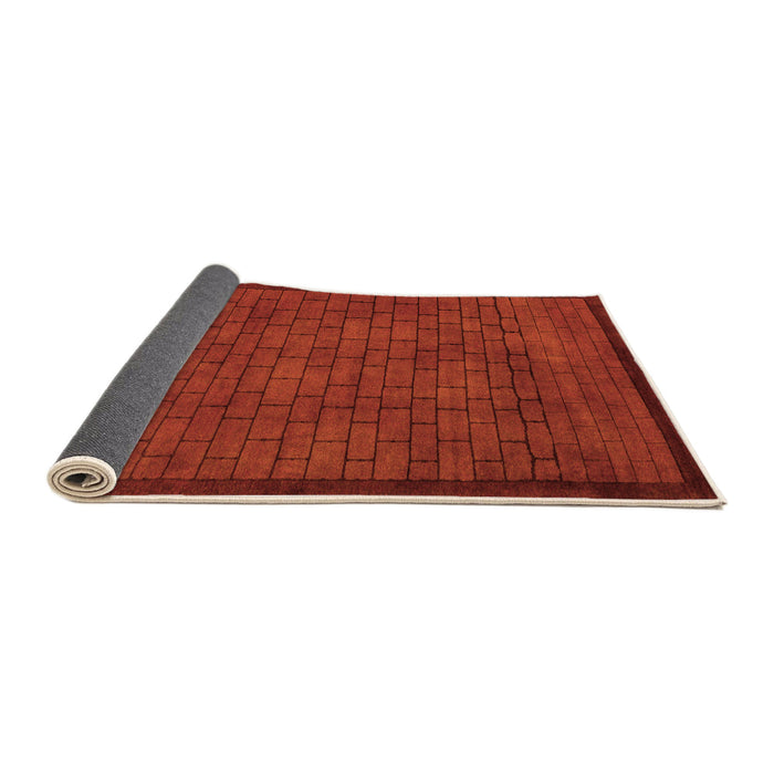 Sideview of Abstract Orange Modern Rug, abs5575org