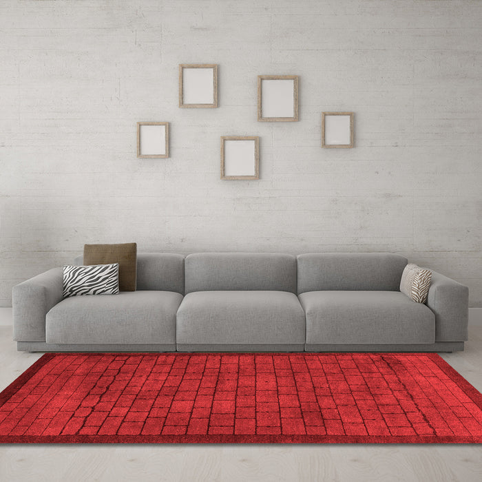 Modern Red Washable Rugs