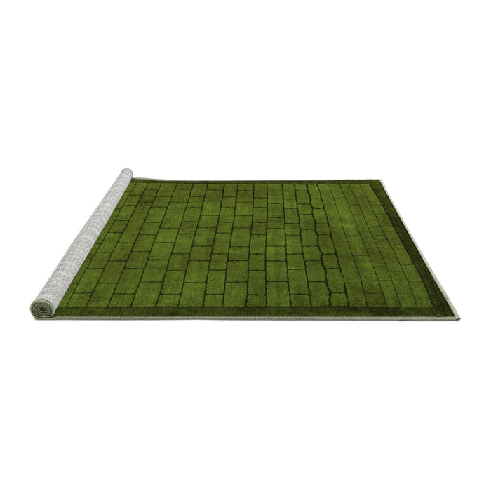 Sideview of Machine Washable Abstract Green Modern Area Rugs, wshabs5575grn