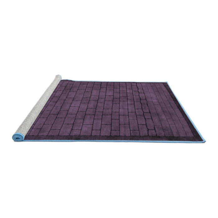 Sideview of Machine Washable Abstract Blue Modern Rug, wshabs5575blu