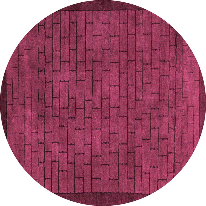 Round Machine Washable Abstract Purple Modern Area Rugs, wshabs5575pur