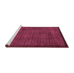 Sideview of Machine Washable Abstract Purple Modern Area Rugs, wshabs5575pur