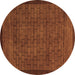 Round Abstract Brown Modern Rug, abs5575brn