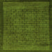 Square Abstract Green Modern Rug, abs5575grn