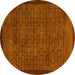 Round Abstract Yellow Modern Rug, abs5575yw