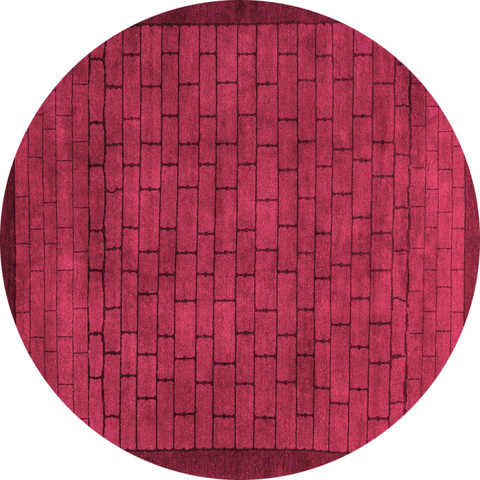 Round Machine Washable Abstract Pink Modern Rug, wshabs5575pnk