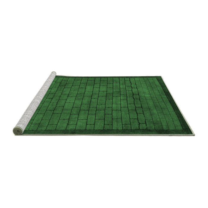 Sideview of Machine Washable Abstract Emerald Green Modern Area Rugs, wshabs5575emgrn