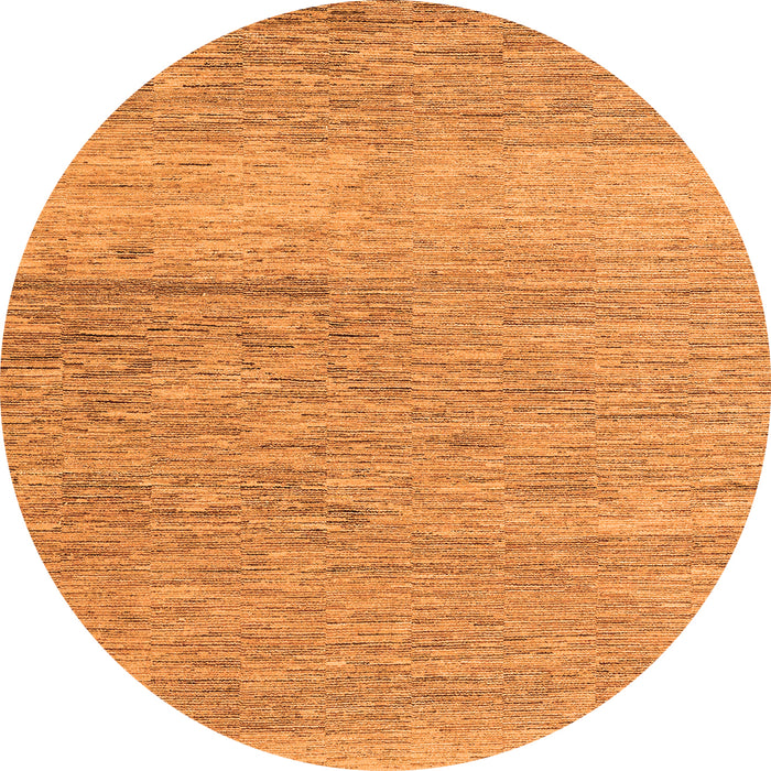 Round Machine Washable Solid Orange Modern Area Rugs, wshabs5576org