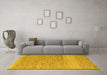 Machine Washable Solid Yellow Modern Rug in a Living Room, wshabs5576yw