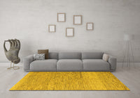 Machine Washable Solid Yellow Modern Rug, wshabs5576yw