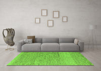 Machine Washable Solid Green Modern Rug, wshabs5576grn