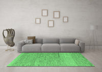 Machine Washable Solid Emerald Green Modern Rug, wshabs5576emgrn