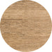 Round Abstract Chocolate Brown Solid Rug, abs5576