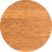 Round Solid Orange Modern Rug, abs5576org