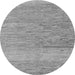 Round Machine Washable Solid Gray Modern Rug, wshabs5576gry