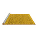 Sideview of Machine Washable Solid Yellow Modern Rug, wshabs5576yw