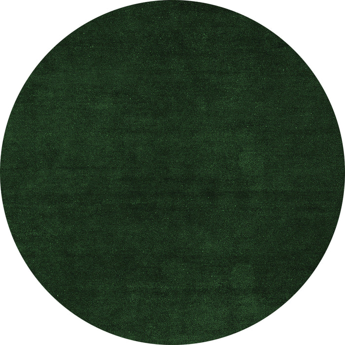 Round Machine Washable Abstract Emerald Green Modern Area Rugs, wshabs5577emgrn