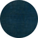 Round Abstract Teal Green Modern Rug, abs5577