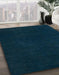 Abstract Teal Green Modern Rug in Family Room, abs5577