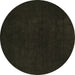 Round Abstract Brown Modern Rug, abs5577brn