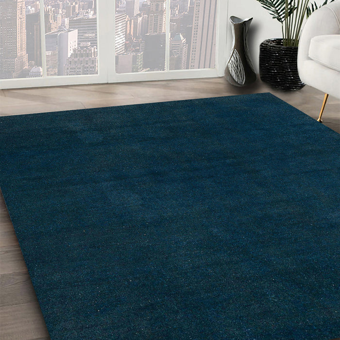 Abstract Teal Green Modern Rug in Family Room, abs5577