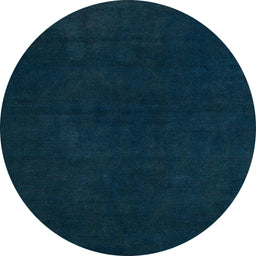 Round Machine Washable Abstract Medium Teal Green Rug, wshabs5577