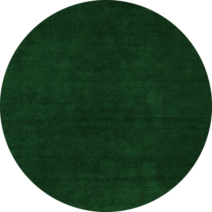 Round Machine Washable Abstract Green Modern Area Rugs, wshabs5577grn