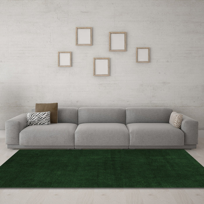 Machine Washable Abstract Emerald Green Modern Area Rugs in a Living Room,, wshabs5577emgrn