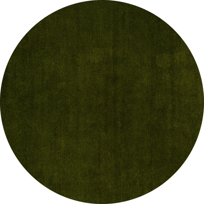 Round Abstract Yellow Modern Rug, abs5577yw