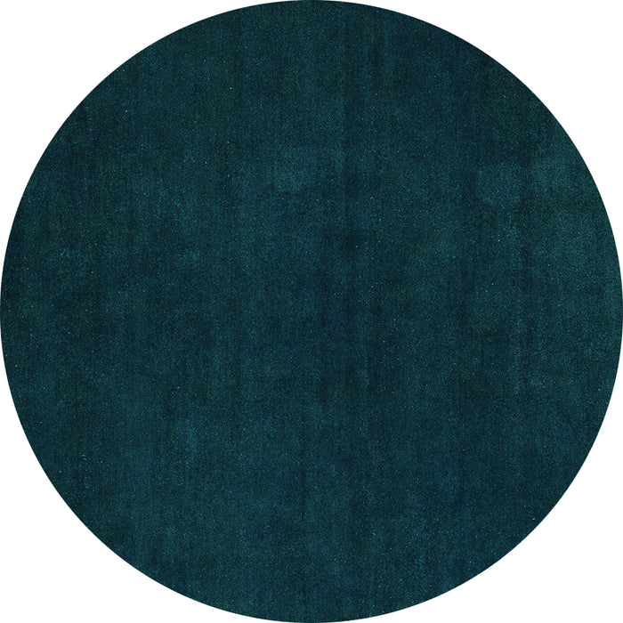 Round Machine Washable Abstract Turquoise Modern Area Rugs, wshabs5577turq
