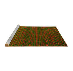 Sideview of Machine Washable Abstract Yellow Modern Rug, wshabs5578yw
