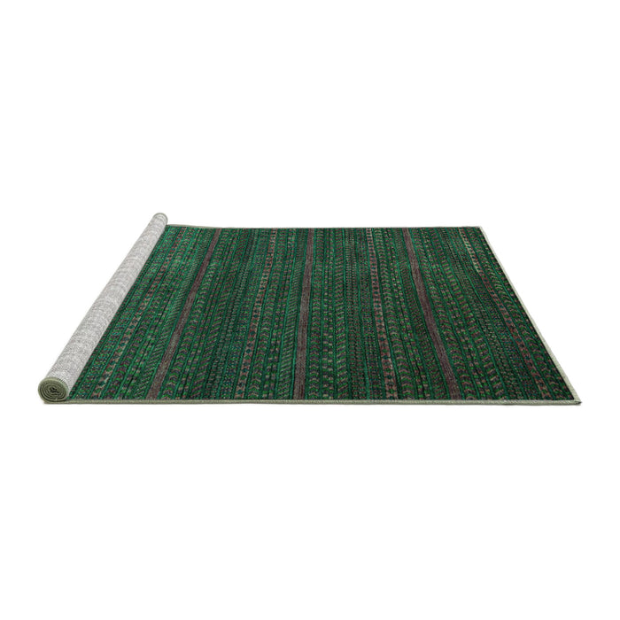 Sideview of Machine Washable Abstract Turquoise Modern Area Rugs, wshabs5578turq