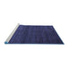 Sideview of Machine Washable Abstract Blue Modern Rug, wshabs5578blu