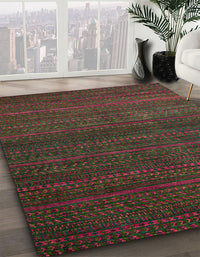 Abstract Army Green Modern Rug, abs5578