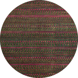 Round Abstract Army Green Modern Rug, abs5578