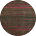 Round Abstract Army Green Modern Rug, abs5578