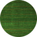 Round Abstract Green Modern Rug, abs5578grn