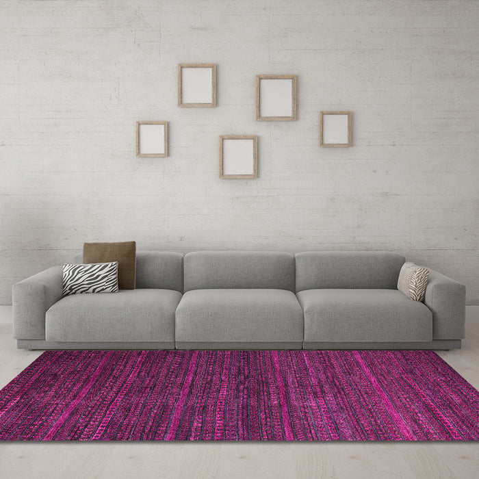 Machine Washable Abstract Pink Modern Rug in a Living Room, wshabs5578pnk