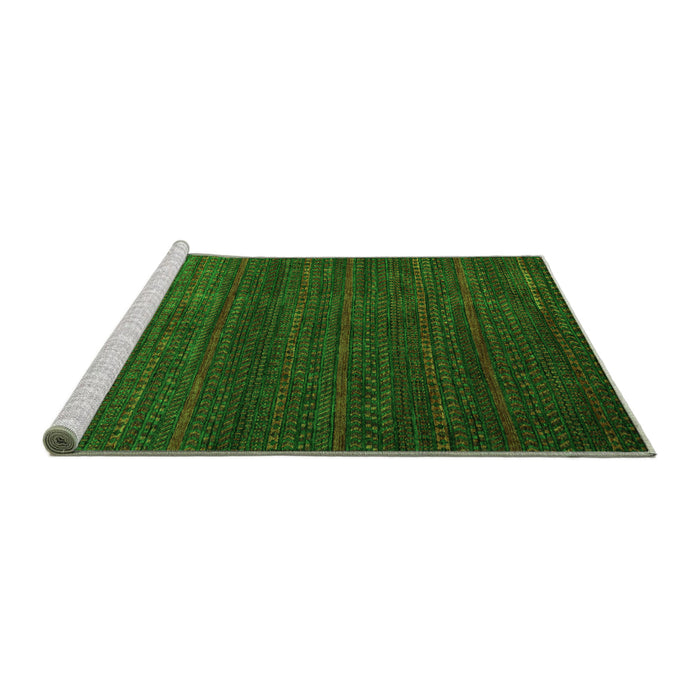 Sideview of Machine Washable Abstract Green Modern Area Rugs, wshabs5578grn