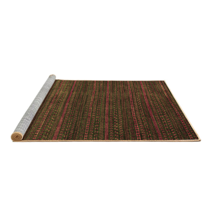 Sideview of Machine Washable Abstract Brown Modern Rug, wshabs5578brn