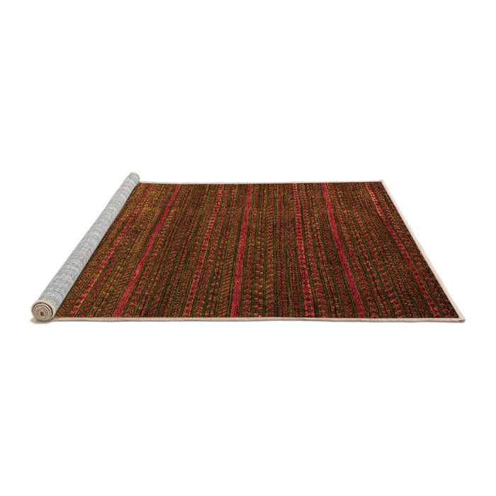 Sideview of Machine Washable Abstract Orange Modern Area Rugs, wshabs5578org
