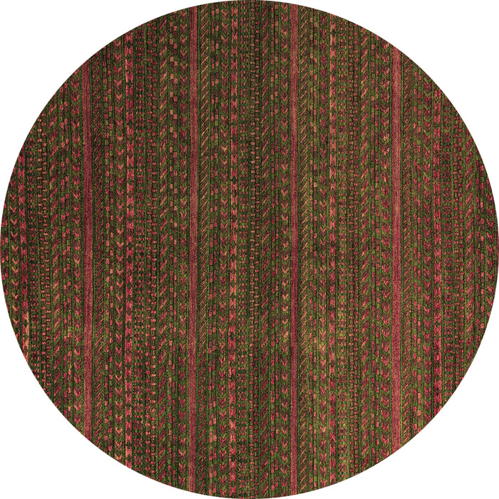 Round Machine Washable Abstract Brown Modern Rug, wshabs5578brn