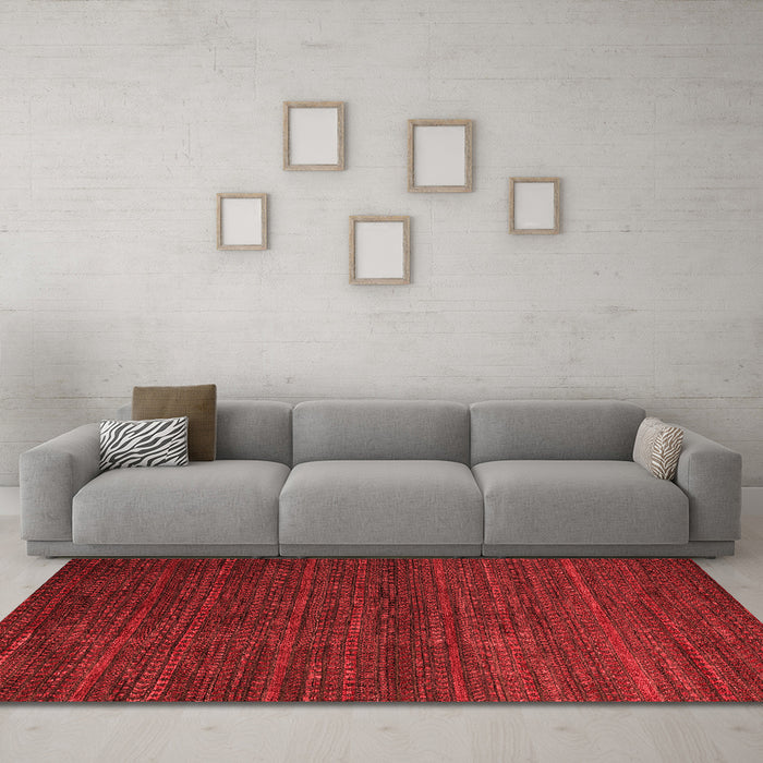 Modern Red Washable Rugs