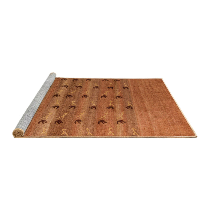 Sideview of Machine Washable Abstract Red Rug, wshabs5579