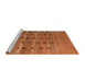 Sideview of Machine Washable Abstract Red Rug, wshabs5579