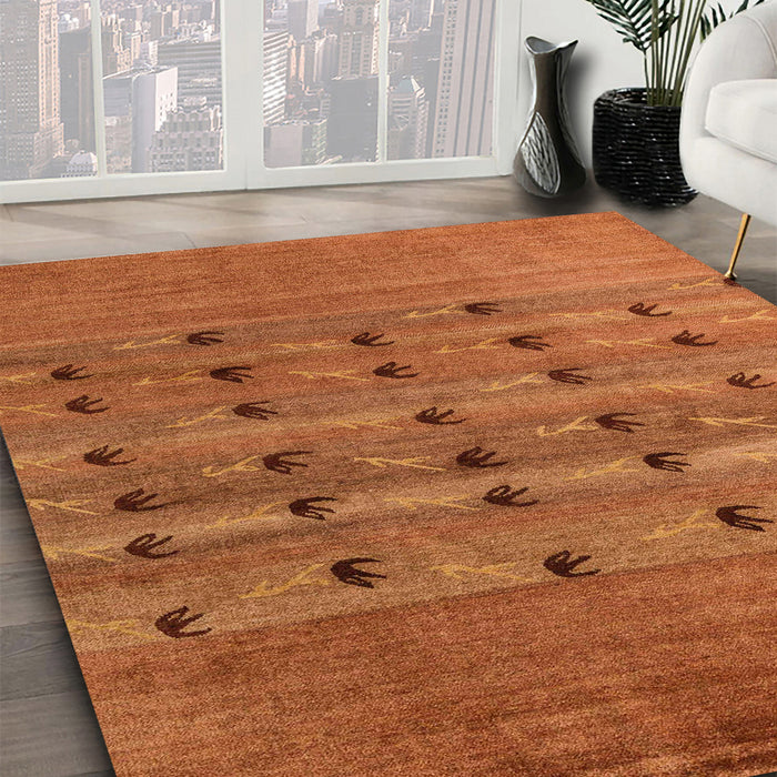 Machine Washable Abstract Red Rug in a Family Room, wshabs5579