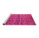 Sideview of Machine Washable Abstract Pink Modern Rug, wshabs5579pnk