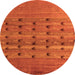 Round Abstract Orange Modern Rug, abs5579org