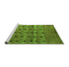 Sideview of Machine Washable Abstract Green Modern Area Rugs, wshabs5579grn